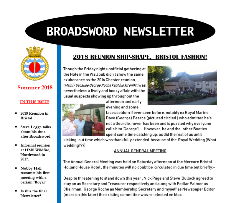 Broadsword Newsletter Summer 2018